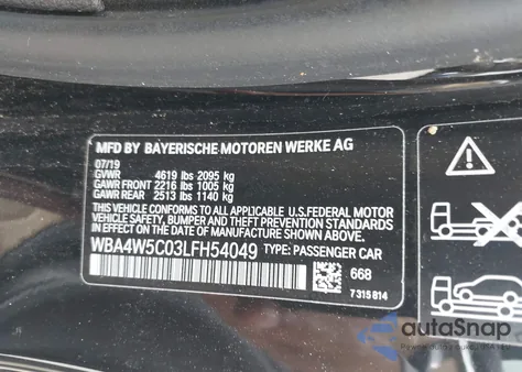 2020 BMW 430I xDrive from USA, damaged, VIN WBA4W5C03LFH54049